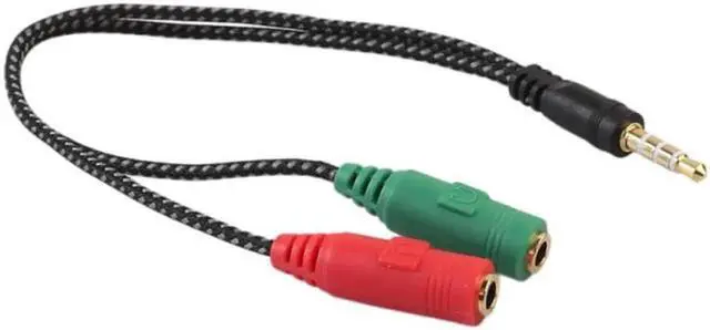 Alt view image 4 of 4 - 1Pcs 3.5mm Audio Y Splitter Cable Adapter Jack Plug Cord to Stereo Headphone Microphone Adapter Cables 10CM