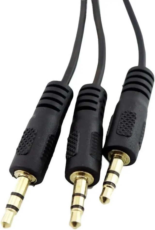 Alt view image 6 of 6 - 1Pcs 1x 3.5mm 1/8" 3 Pole Female to 3x Male Gold Plated Plug Stereo Headphone Splitter Audio Adapter Cable Black 1FT/30CM