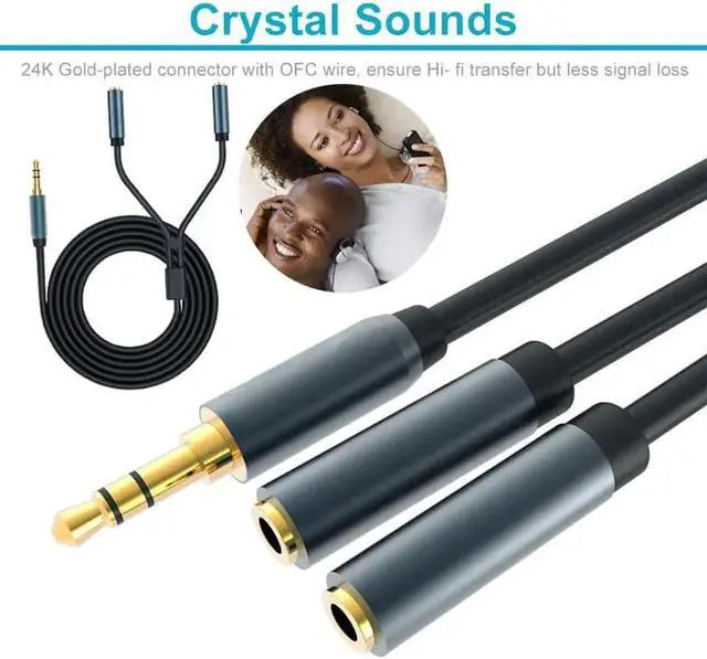 Main image of 1Pcs 30cm 3.5mm Audio Cable Male to Dual Female Splitter Jack Adapter for Computer Mobile Phone Speaker GT66