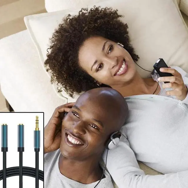 Alt view image 3 of 6 - 1Pcs 30cm 3.5mm Audio Cable Male to Dual Female Splitter Jack Adapter for Computer Mobile Phone Speaker GT66