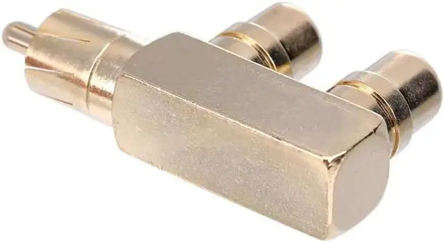 Alt view image 4 of 6 - 1Pcs Audio Right Angle RCA Copper Adapter Splitter 1 RCA Male To 2 RCA Female Plug Splitter Adapter Connector