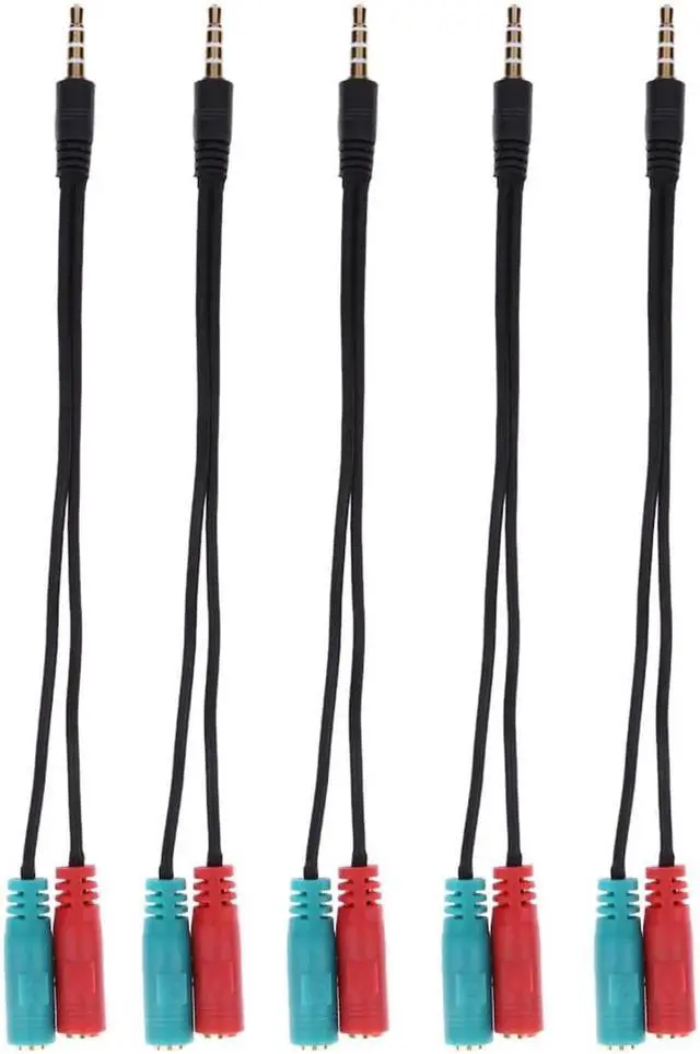 Alt view image 4 of 6 - 1Pcs 3.5mm Jack Splitter 2 in 1 4 Pole Male Audio Cable Adapter Earphone Headset to 2 Female Headphone Mic For PC Notebook Laptop