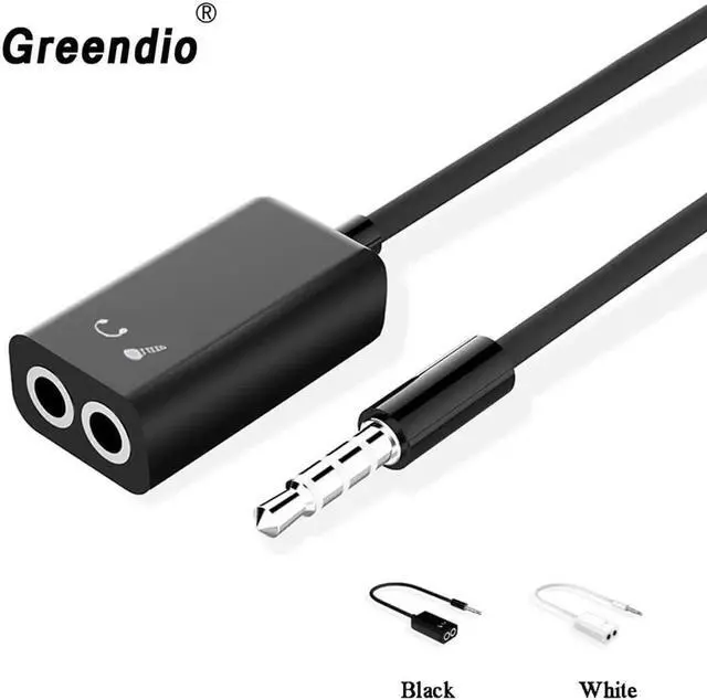 Main image of 1Pcs Greendio 3.5mm Y Headphones Splitter Cable 1 Male to 2 Female U Audio Plug Aux Jack Earphones Adapter for Android Xiaomi Huawei