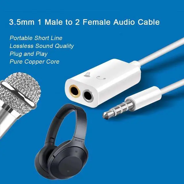 Alt view image 6 of 6 - 1Pcs Greendio 3.5mm Y Headphones Splitter Cable 1 Male to 2 Female U Audio Plug Aux Jack Earphones Adapter for Android Xiaomi Huawei