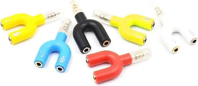 Alt view image 5 of 6 - 1Pcs Audio Splitter Male to 2 Female 3.5mm/0.1inch 0.1inch Small and compact design Plug U shaped Audio Adapter