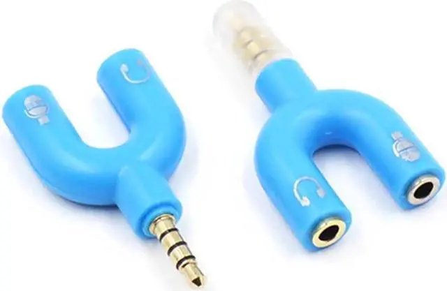 Alt view image 3 of 6 - 1Pcs Audio Splitter Male to 2 Female 3.5mm/0.1inch 0.1inch Small and compact design Plug U shaped Audio Adapter