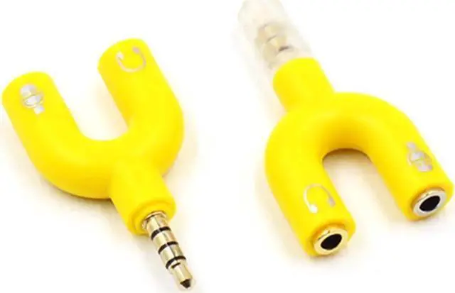 Main image of 1Pcs Audio Splitter Male to 2 Female 3.5mm/0.1inch 0.1inch Small and compact design Plug U shaped Audio Adapter