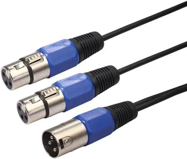 Alt view image 3 of 6 - 1Pcs 3 Pin XLR Male Plug to Dual 2 XLR Female Jack Y Splitter Audio Cable Adaptor For mixer Recorder microphone speaker amplifier