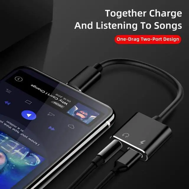 Alt view image 3 of 6 - 1Pcs 2 in 1 Aux Audio cable For 8 Pin to 3.5mm Jack Connector Earphone Headphone OTG Adapter For iPhone Xs Max Xr X 8 7 Plus Splitter