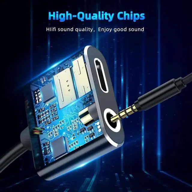 Alt view image 2 of 6 - 1Pcs 2 in 1 Aux Audio cable For 8 Pin to 3.5mm Jack Connector Earphone Headphone OTG Adapter For iPhone Xs Max Xr X 8 7 Plus Splitter