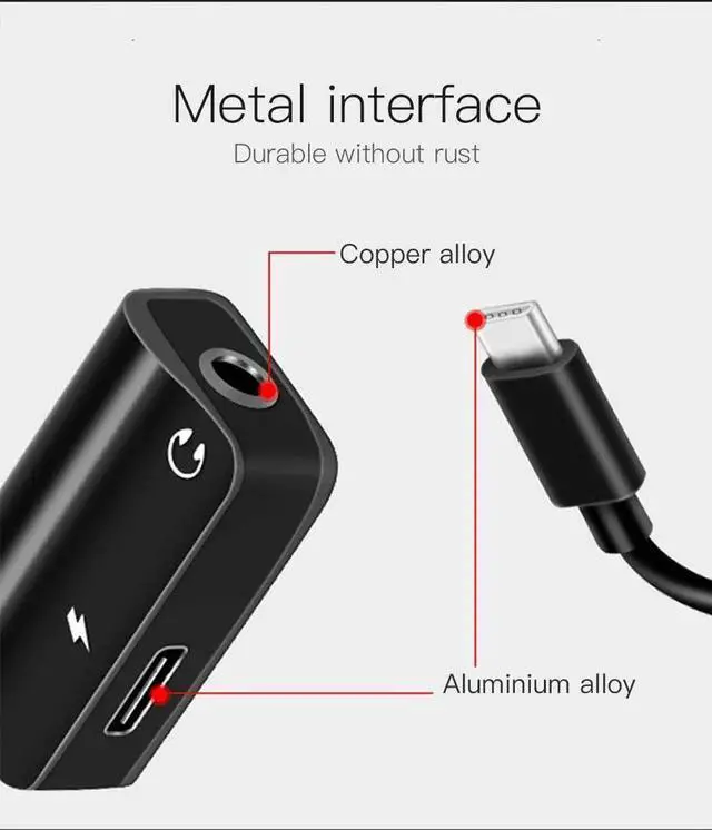 Alt view image 4 of 6 - 1Pcs Type C to 3.5mm Jack AUX Audio Headphone USB C Charging Adapter Splitter Cable