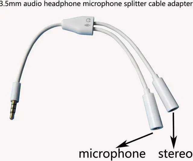 Alt view image 5 of 6 - 1Pcs Dual 2 Female to Male 3.5mm Audio Headphone Microphone Splitter Cable Adapter