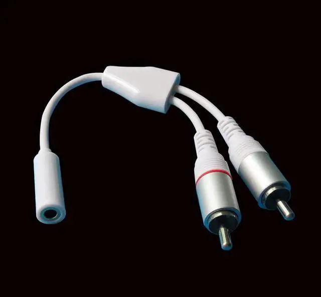 Alt view image 6 of 6 - 1Pcs 3.5mm Female Jack to 2 RCA Male Plug Audio Adapter Y Splitter Cable