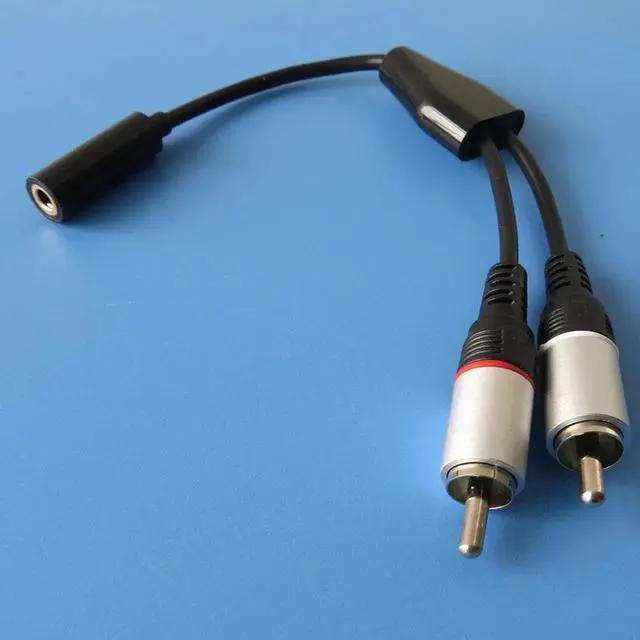 Alt view image 3 of 6 - 1Pcs 3.5mm Female Jack to 2 RCA Male Plug Audio Adapter Y Splitter Cable