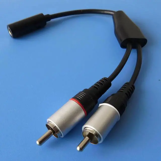 Alt view image 2 of 6 - 1Pcs 3.5mm Female Jack to 2 RCA Male Plug Audio Adapter Y Splitter Cable
