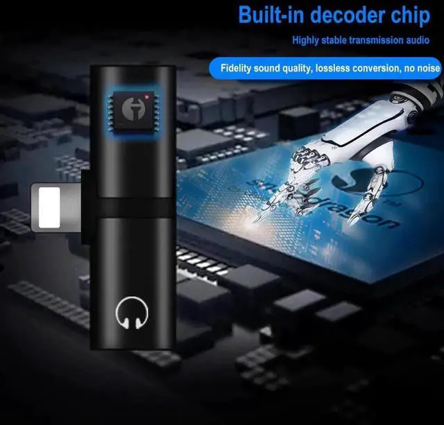 Alt view image 3 of 6 - 1Pcs 2 In 1 Dual Ports Headphone Adapter Phone Case Charger Audio Splitter 8Pin 1 To 2 Audio/Charging for Iphone X XR XS Max 7 8 Plus