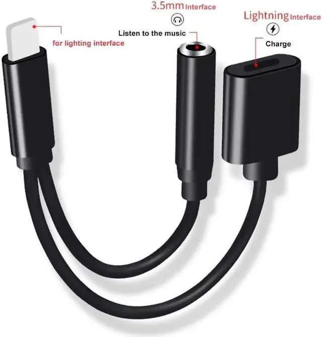 Alt view image 2 of 6 - 1Pcs For iPhone X 8 7 plus Earphone Audio Charging Adapter Splitter Cable Support Phone Call For IOS 11 Music /Calling/Charging Cable