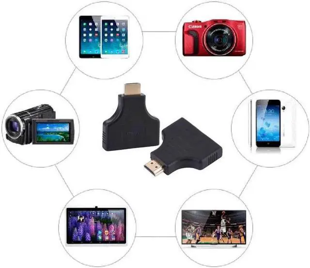 Alt view image 2 of 6 - 1Pcs HDMI to HDMI Converter Y Splitter 1080P 1 in 2 HDMI Splitter Male to 2 Female conversion Head Adapter Male to Female Connector