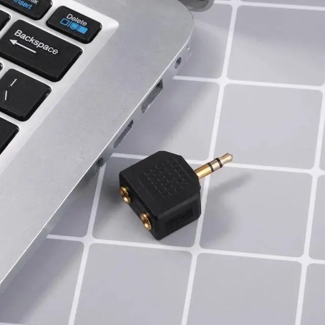 Alt view image 5 of 6 - 5pcs Gold Plated 3.5mm Male Stereo to Dual 3.5mm Female Jack Y Splitter Audio Adapter Converter Connector