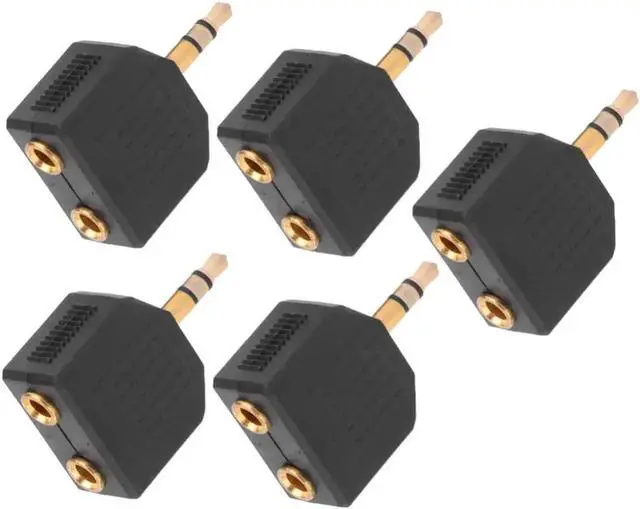 Alt view image 5 of 5 - 5pcs/Set Gold Plated 3.5mm Male Stereo to Dual 3.5mm Female Jack Y Splitter Audio Adapter Converter Connector