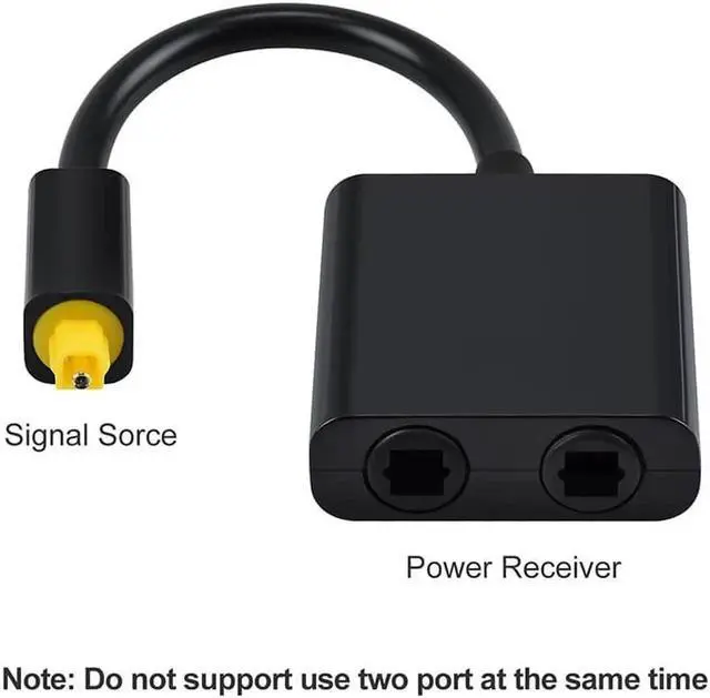 Alt view image 5 of 6 - 1Pcs Digital SPDIF Optical Audio Splitter Adapter 2 Way Toslink Splitter SPDIF Optical Cable Splitter Hub 1 input 2 Output