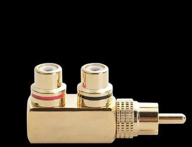 Alt view image 5 of 6 - 1Pcs 1 RCA Male to 2 RCA Female AV Audio Video Adapter Plug Splitter Converter Connector