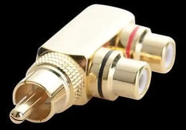 Alt view image 2 of 6 - 1Pcs 1 RCA Male to 2 RCA Female AV Audio Video Adapter Plug Splitter Converter Connector