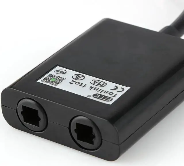 Alt view image 3 of 6 - 1Pcs 18cm Digital Toslink Optical Fiber Audio Cable 1 Male to 2 Female Splitter Adapter Black for CD player/DVD player