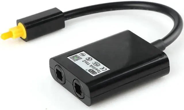 Alt view image 6 of 6 - 1Pcs 18cm Digital Toslink Optical Fiber Audio Cable 1 Male to 2 Female Splitter Adapter Black for CD player/DVD player
