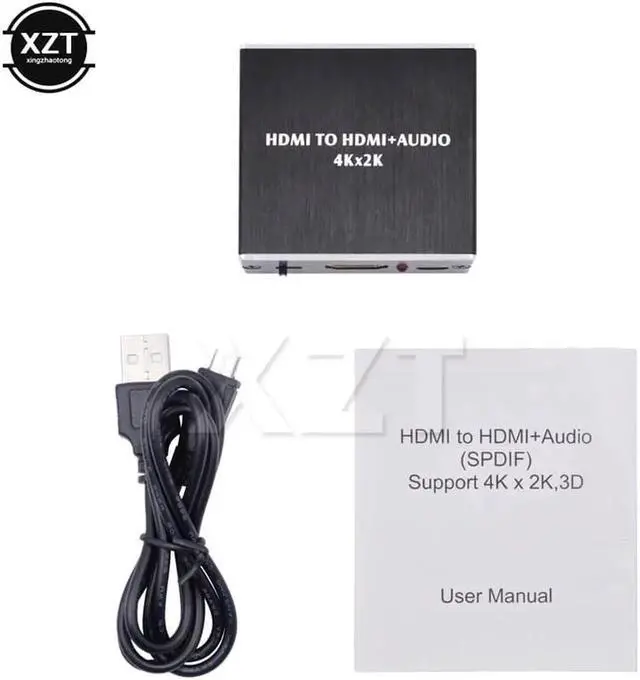 Alt view image 4 of 4 - 1Pcs HDMI Audio Splitter Adapter Hdmi audio extractor HDMI to HDMI and Optical TOSLINK SPDIF + 3.5mm Stereo Audio Extractor Converter