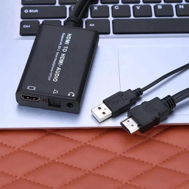 Alt view image 3 of 6 - 1Pcs Hdmi Audio Extractor HDMI to HDMI and Optical TOSLINK SPDIF+3.5mm Stereo Audio Extractor Converter HDMI Audio Splitter Adapter