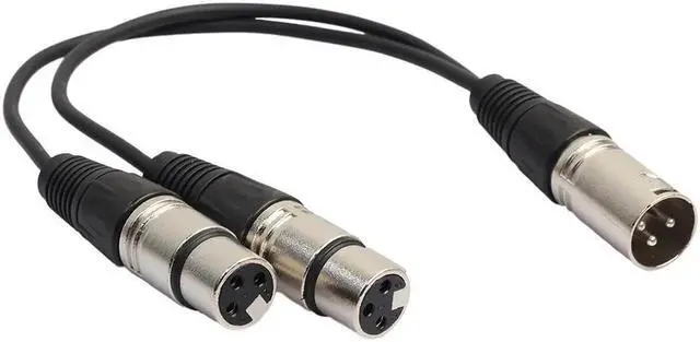 Alt view image 5 of 6 - 1Pcs Black Cannon XLR Y Cable 1 Male to Dual Female Splitter Zinc Alloy Oxygen Free Copper PVC 0.3m Audio Video Cables Adapter