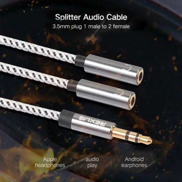 Alt view image 2 of 6 - 1Pcs Headphone Splitter Audio 3.5mm Male to 2 Female Jacks 3.5mm Splitter Adapter for IPhone Samsung MP3