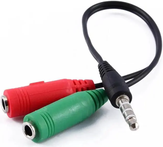 Alt view image 3 of 6 - 1Pcs 3.5mm Stereo Headphone Headset Microphone Audio Y Splitter Cable Adapter Plug Jack Cord