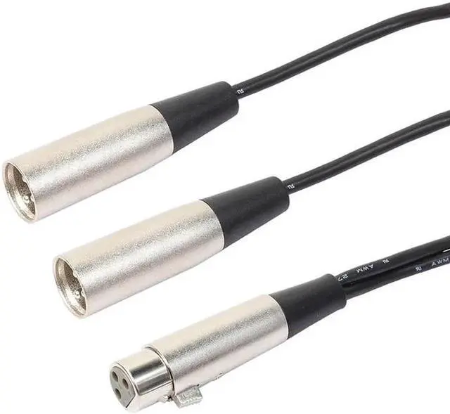 Alt view image 2 of 6 - 1Pcs DOITOP 3 Pin XLR Female Jack To 2 Male XLR Plug Y Splitter Cable XLR Microphone Adapter Cord Audio Cables 30cm for Microphone