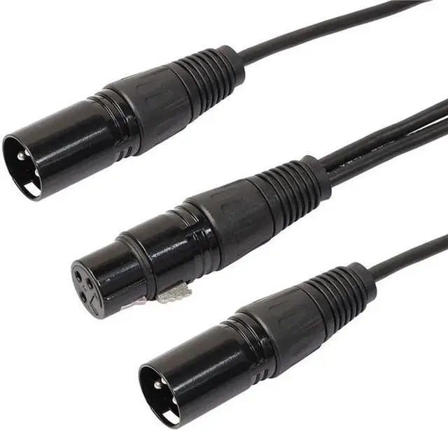 Alt view image 4 of 6 - 1Pcs DOITOP 3 Pin XLR Female Jack To 2 Male XLR Plug Y Splitter Cable XLR Microphone Adapter Cord Audio Cables 30cm for Microphone