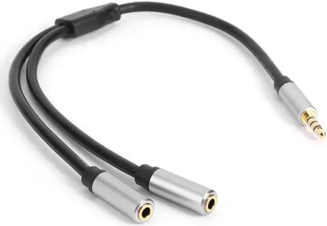 Main image of 1Pcs 3.5mm Jack Headphone+Mic Audio Splitter Aux Extension Adapter Cable Wire