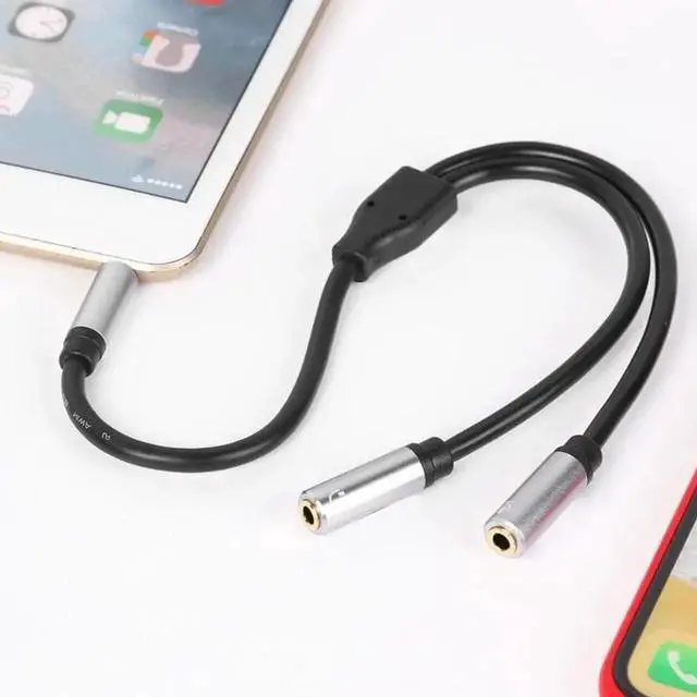 Alt view image 3 of 6 - 1Pcs 3.5mm Jack Headphone+Mic Audio Splitter Aux Extension Adapter Cable Wire