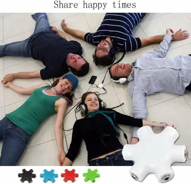 Alt view image 3 of 6 - 1Pcs 3.5mm Jack 6 Way Multi Port Hub Aux Headphone Splitter Useful Audio Cable Adapter Converter Earphone Accessory