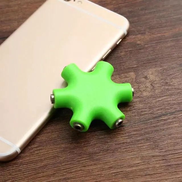 Alt view image 6 of 6 - 1Pcs Colorful 3.5mm Jack 6 Way Multi Port Hub Aux Headphone Splitter Audio Cable Adapter Converter Earphone Accessory