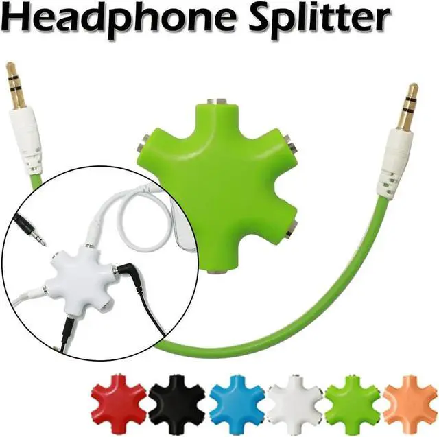 Alt view image 3 of 6 - 1Pcs 3.5mm Jack 6 Way Multi Port Hub Aux Headphone Splitter Useful Audio Cable Adapter Converter Earphone Accessory