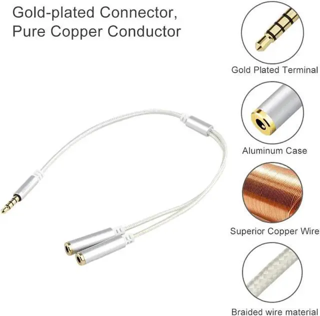 Alt view image 6 of 6 - 1Pcs Couple Sharing Music Headphone Splitter Aux Cable Male to Female 1 to 2 Jack 3.5mm TPE Adapter for iPhone Samsung Tablet