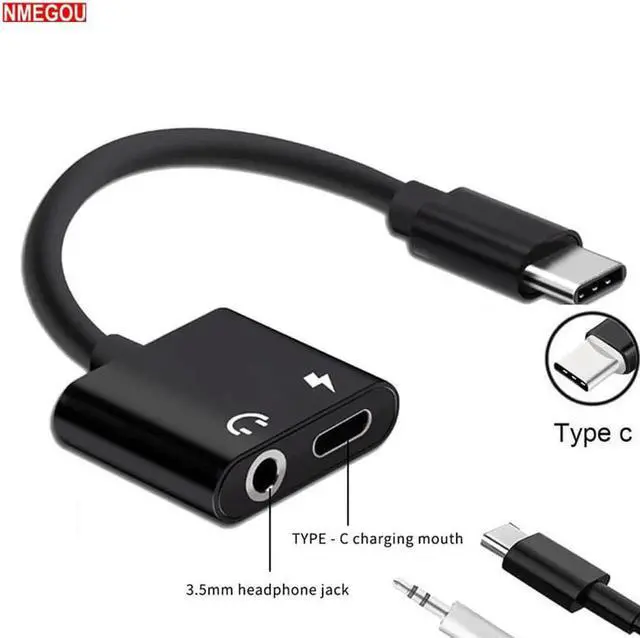 Main image of 1Pcs 2 In 1 Type C To 3.5 Mm Audio Headphone Jack Charging Adapter Converter for Huawei P20 Pro Mate 10 Lite Type C Splitter Cable