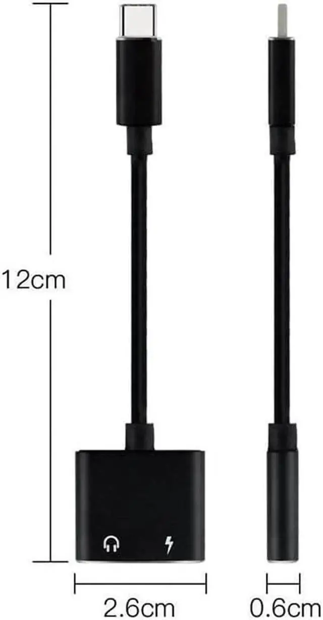 Alt view image 5 of 6 - 1Pcs 2 In 1 Type C To 3.5 Mm Audio Headphone Jack Charging Adapter Converter for Huawei P20 Pro Mate 10 Lite Type C Splitter Cable