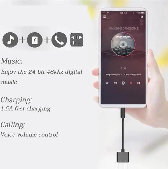 Alt view image 4 of 6 - 1Pcs 2 In 1 Type C To 3.5 Mm Audio Headphone Jack Charging Adapter Converter for Huawei P20 Pro Mate 10 Lite Type C Splitter Cable