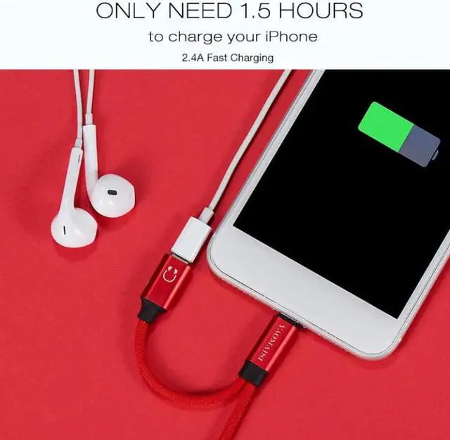 Alt view image 3 of 6 - 1Pcs 3 in 1 Charging Audio Cable For iPhone X 2.4A USB Cable Earphone Adapter Splitter For iPhone 7 8 Plus 1M Cord