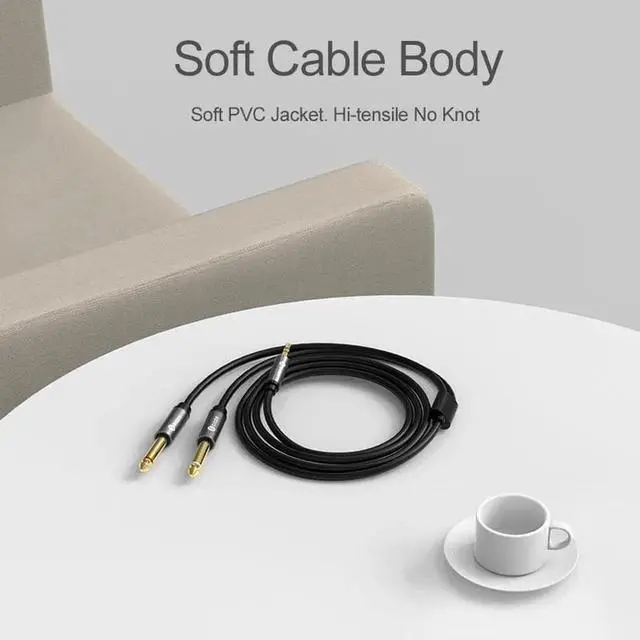 Alt view image 6 of 6 - 1Pcs Biaze HIFI Jack 3.5mm to 6.35mm Adapter Audio Cable for Mixer Amplifier Speaker Dual 6.5mm 3.5mm Jack Male Splitter AUX Cable