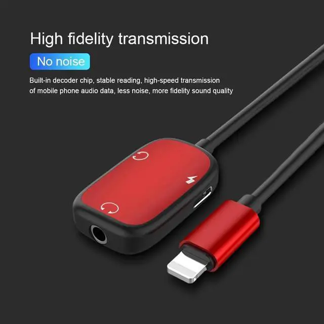 Alt view image 5 of 6 - 1Pcs 3 in 1 Audio Adapter charging Earphone Cable For iPhone XS X 7 8 plus Aux Jack headset For 8 Pin 3.5 mm To Headphone splitter