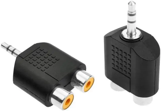 Alt view image 6 of 6 - 1Pcs 3.5 mm AUX male to 2 RCA Female Audio Adapter for Computer Speaker Earphone Headphone Stereo AUX Splitter Connector