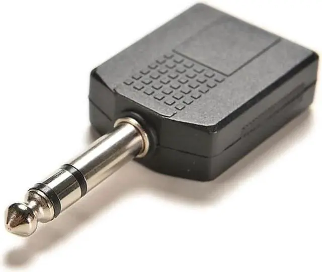 Alt view image 2 of 6 - 1Pcs 1/4" Stereo Audio Jack Plug Adapter Single Male to Female 6.35mm Dual Mono Stereo Jack Headphone Microphone Y Splitter Converter